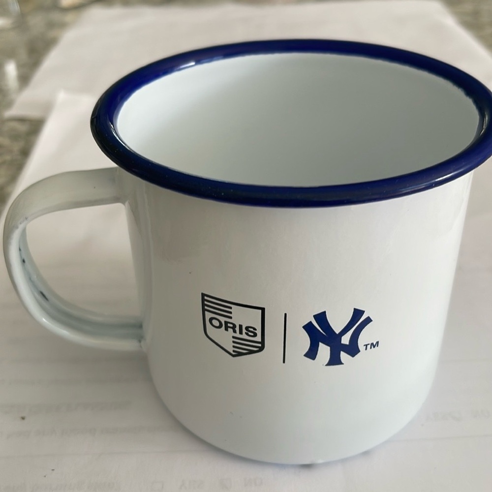 Oris - bear coffee or tea enamel cup - New York Yankees 6/20/24 SGA MLB baseball